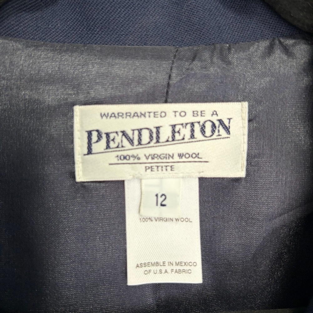 Pendleton Navy Single-Button Women's Blazer 100% … - image 3